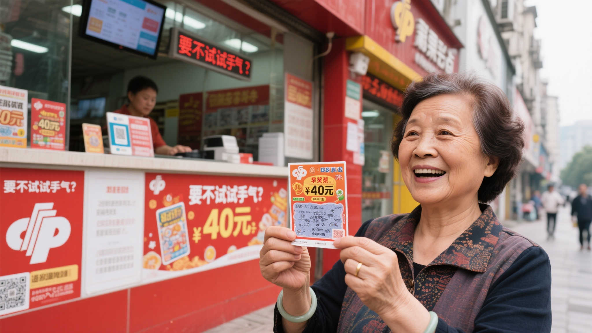 阿姨街头偶得灵感,刮中福彩40万大奖! 阿姨街头偶得灵感,刮中福彩40万大奖!