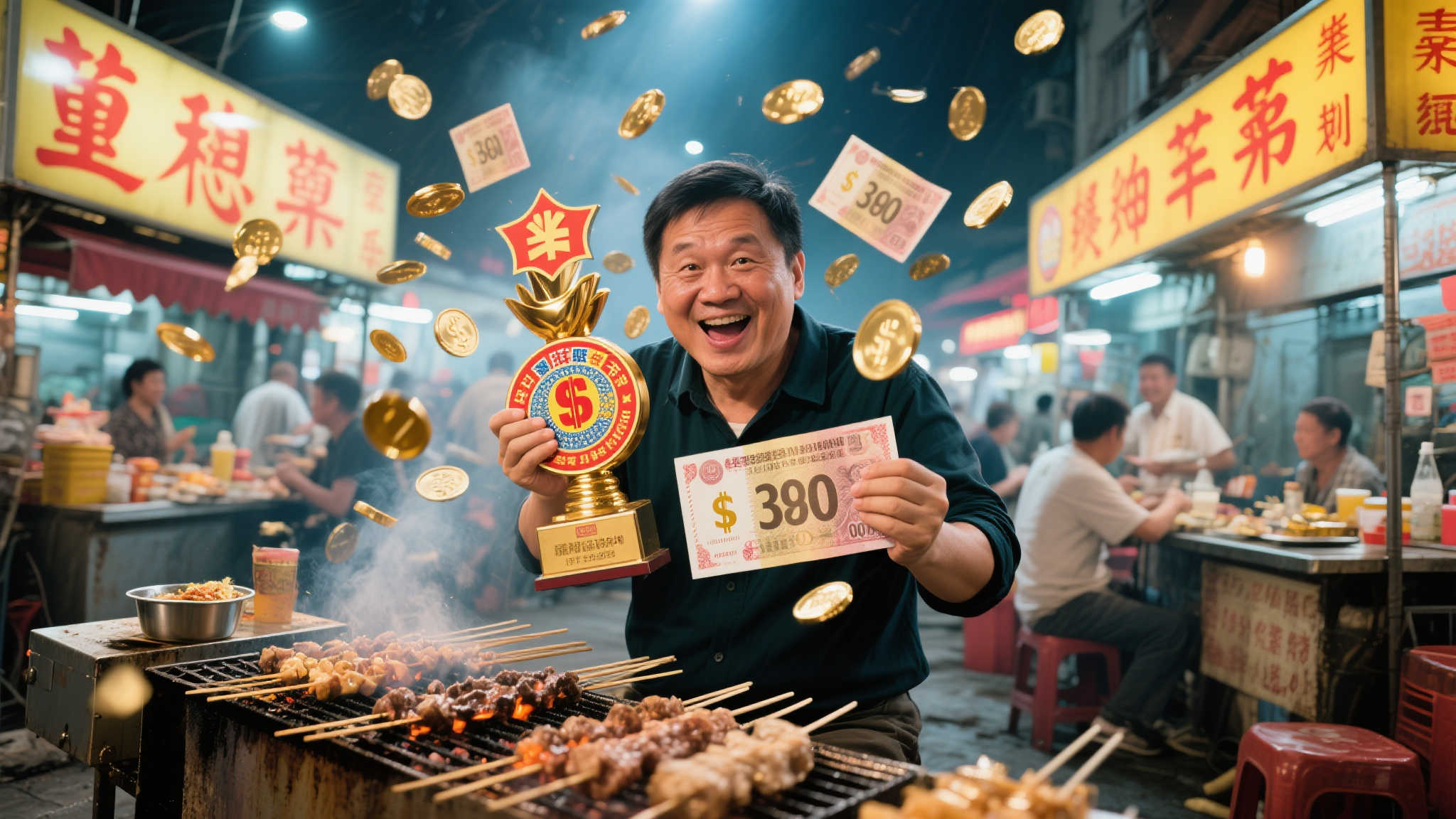 烧烤摊主喜中2574万彩票大奖激动掀桌，官方确认真实性