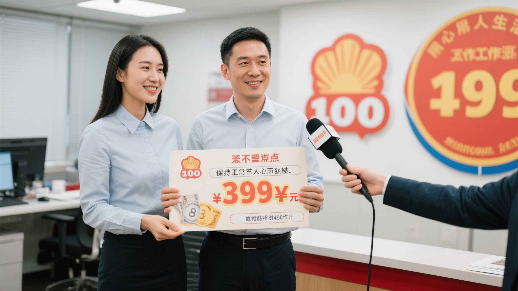 男子喜中3594万彩票大奖 携妻子微笑露脸领奖合影